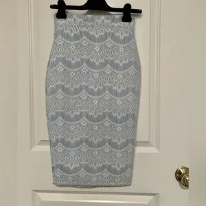 Windsor Skirts Windsor Light Blue With Lace Overlay Stretch